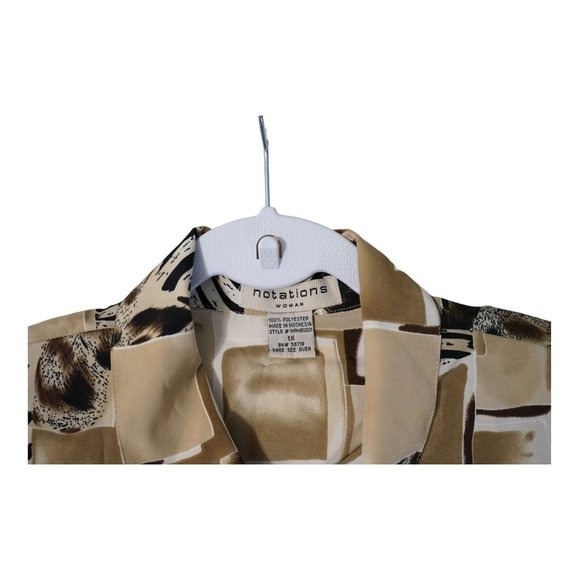 Vintage NWT Notatios Women's Size 1X Animal Print Button Down Shirt Light Weight - Picture 2 of 4